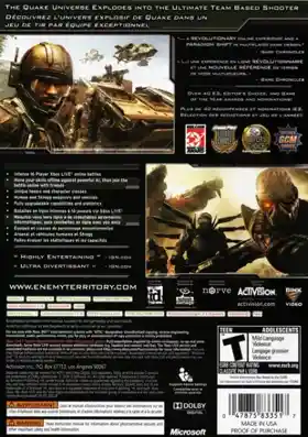 Enemy Territory Quake Wars (USA) box cover back